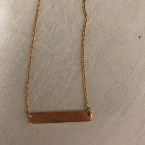 Gold bar “dream” necklace